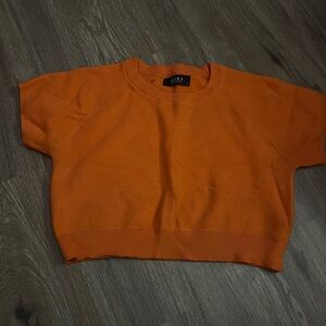 orange crop top with sweater fabric